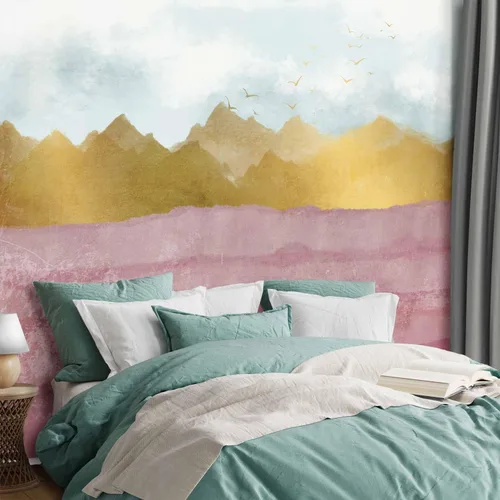 Vista 5 de artgeist Mural de pared abstracto de 77 x 55 pulgadas - Papel tapiz autoadhesivo XXL Peeland Stick, removible, gran calcomanía, decoración de pared