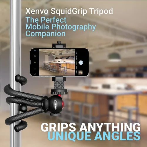 Vista 4 de Xenvo SquidGrip - Trípode flexible para teléfono celular y soporte portátil para cámara de acción, compatible con iPhone, GoPro, Android, Samsung