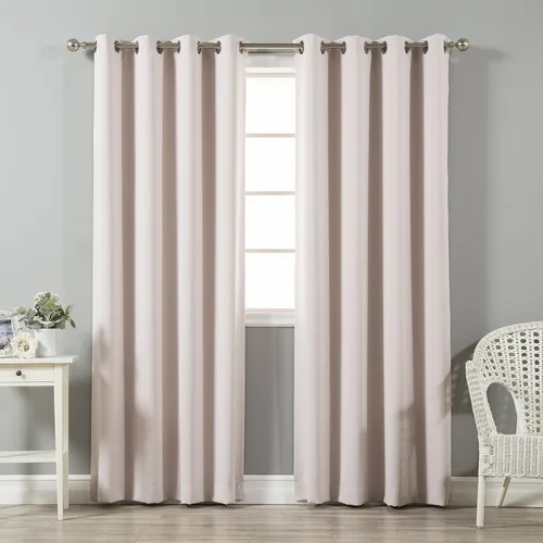 Vista 20 de Best Home Fashion Cortinas opacas con aislamiento térmico, ojales de acero inoxidable y níquel, color rosa bebé, 52 pulgadas de ancho x 63 pulgadas