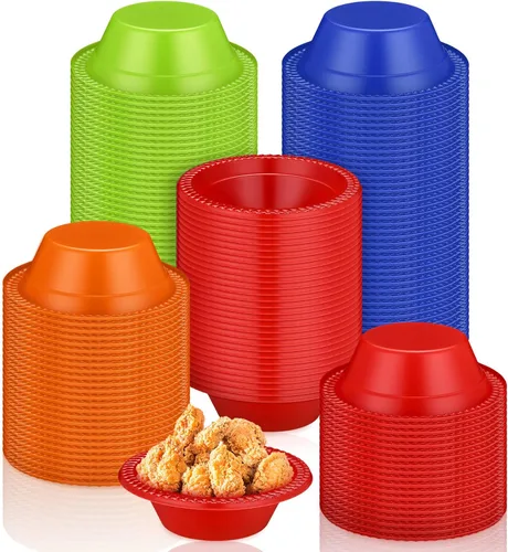 Vista 8 de Lallisa 160 cuencos de plástico desechables negros de 12 onzas, tazas de postre para Halloween, helado, aperitivos, ensalada, sopa, cuencos