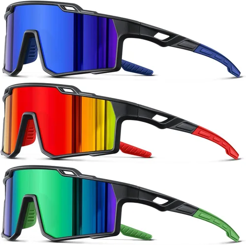 Vista 8 de Gafas de sol deportivas polarizadas para hombre, ciclismo, conducción, pesca, protección UV, ligeras, marco grande, gafas de bicicleta de montaña
