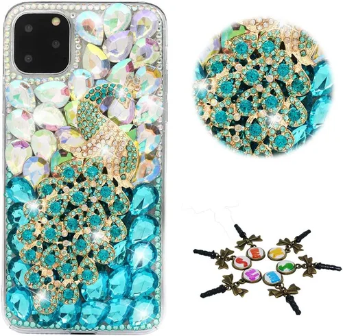 Vista 8 de Sparkle - Funda para teléfono compatible con Samsung Galaxy Z Flip 2 5G, elegante, hecha a mano en 3D, con diseño de diamantes de imitación