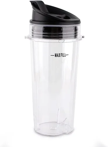 Vista 2 de Anbige Piezas de repuesto para licuadora Ninja, vaso de 16 onzas con tapa compatible con licuadoras Ninja BL770 BL660 BL810 QB3000 All Pro de 4