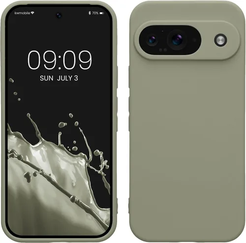 Vista 230 de kwmobile Funda compatible con Google Pixel 9 - Funda protectora delgada de TPU para teléfono - Acabado mate suave - Piedra antigua