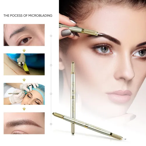 Vista 2 de Microblading - Kit de bolígrafos para cejas, lápiz de cejas Microblading, suministro de microblading, kit de maquillaje permanente para cejas
