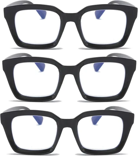 Vista 9 de DXYXYO Blue Light Blocking Reading Glasses for Women Oversized Computer Readers Retro Fashion Square