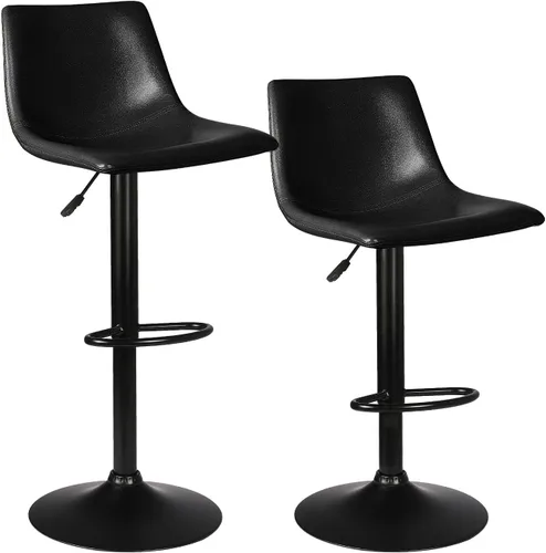 Vista 10 de LEMBERI Juego de 2 taburetes de bar, modernos taburetes de bar giratorios ajustables, altura de mostrador con respaldo, sillas de bar tapizadas