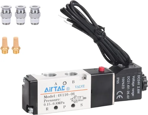 Vista 11 de Válvula solenoide AirTAC Airvexalon DC12V 4V410-15 1/2"PT neumática de aire, 2 posiciones, 5 vías, eléctrica de bobina simple operada por piloto