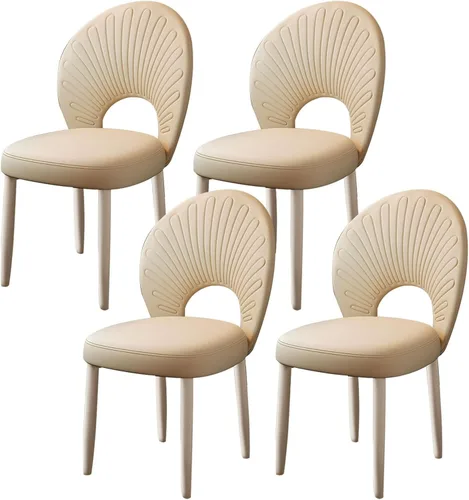 Vista 27 de JKGHK Dining Chairs, Leather Kitchen Chairs, Upholstered Armless Dining Room Chair, Accent Living Room Side Chair with High Backrest, for Cafe Black