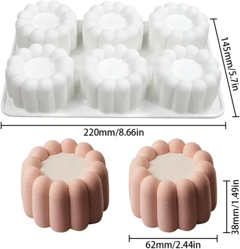 Vista 6 de mostsom Molde de silicona para pastel de mousse de flores, molde de helado, molde de chocolate, jabón, cupcakes 3D, utensilios para hornear, molde