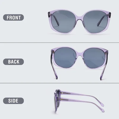 Vista 4 de DUCO Lentes de sol polarizados de gran tamaño para mujer, diseño redondo, de moda, con protección UV400, DC1106