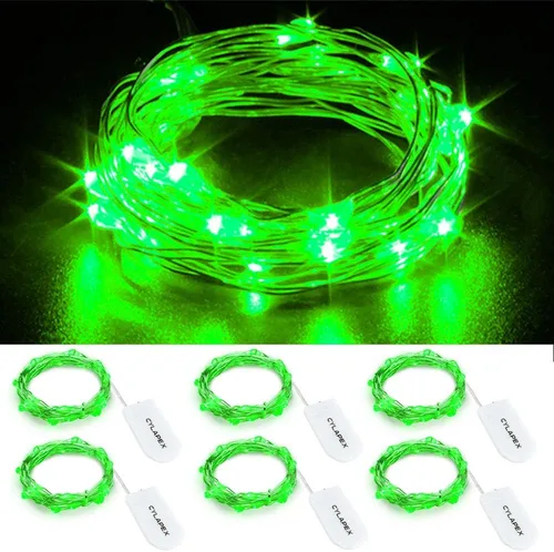 Vista 15 de Tira de luces led rutilantes con 20 luces de hadas led micro Cylapex, en cable de cobre revestido de plata de 3.3 pies, funciona con dos