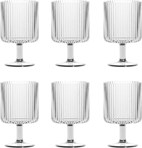 Vista 2 de TarHong Mesa - Vasos de plástico prémium apilables para bebidas y vino, 15 onzas, transparente, juego de 6