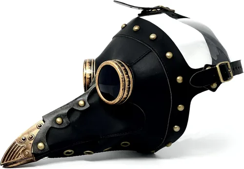 Vista 7 de Máscara de médico de la peste steampunk máscara de nariz larga para disfraz de Halloween, fiesta de cosplay
