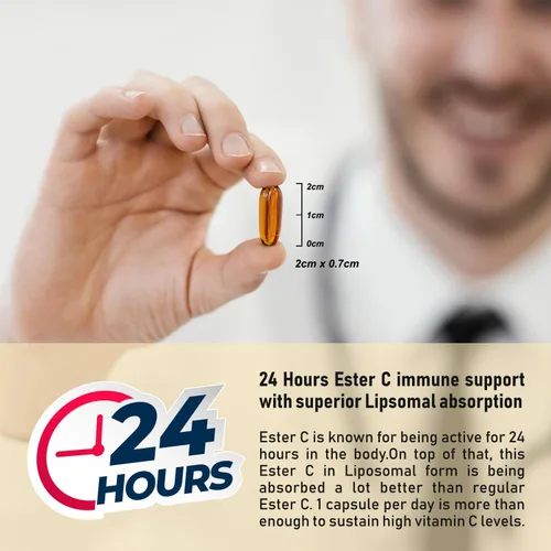 Vista 3 de Éster C liposomal: el único éster C vitamina C en forma liposomal para la mejor absorción (60)