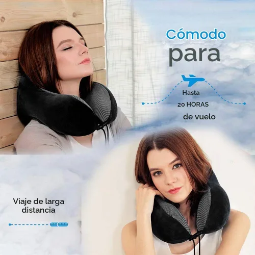 Vista 2 de Almohada de viaje, la mejor almohada cervical de espuma viscoelástica, soporte de cabeza, almohada suave de apoyo para la cabeza para dormir