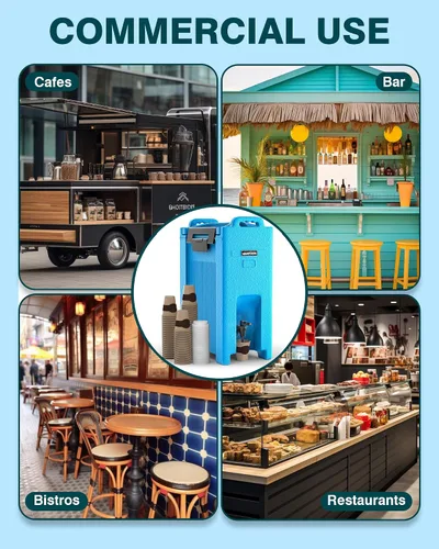 Vista 7 de WantJoin Dispensador aislado de bebidas de 5 galones, recipiente para bebidas frías y calientes con asas, contenedor térmico comercial