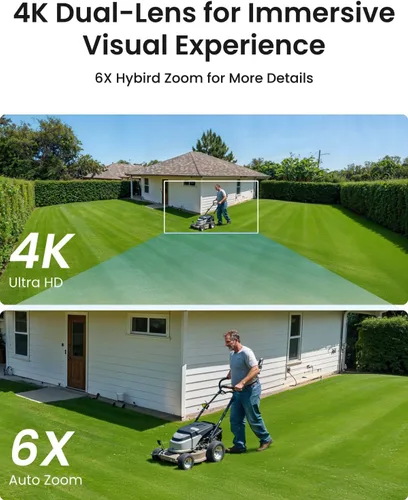 Vista 3 de REOLINK Sistema de cámaras de seguridad PTZ 4K, cámaras IP PoE para exteriores, 4X TrackMix PoE con zoom híbrido 6X, seguimiento automático, paquete