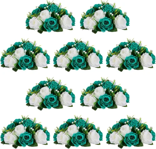 Vista 55 de NUPTIO Rosas Artificiales Negras Flores: Ramo de Flores Falsas Decoraciones de Halloween - 15 Cabezas Centros de Mesa de Rosas Artificiales con Base
