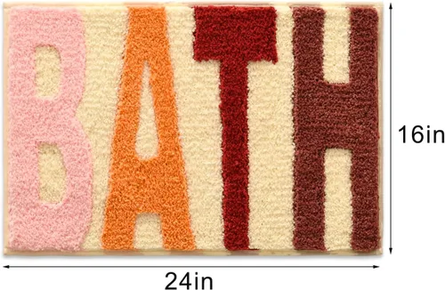 Vista 2 de Alfombras de Baño Beige Lindas Alfombras de Baño Antideslizantes Alfombra de Piso Colorida, Alfombra de Baño Gruesa Suave Peluda Decoración de Baño