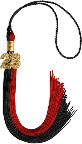 Vista 176 de Endea Graduation Borla de doble color con dije dorado (negro/oro brillante, 2022)
