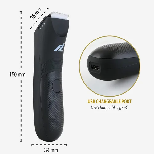 Vista 8 de Fhuesion® Manscape - Recortadora de bolas impermeable IPX7 con luz y hoja de cerámica, peluquería corporal para peluquería corporal para peluquería