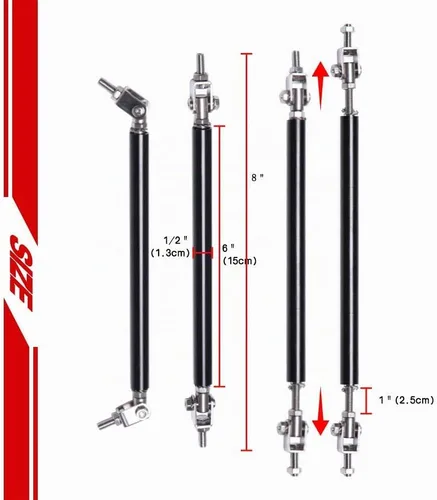 Vista 4 de 2 PCS Varillas Divisorias Ajustables, Varillas de Soporte del Labio Delantero de 8"-11" Barras de Soporte de Amarre Universal para Divisor de Negro
