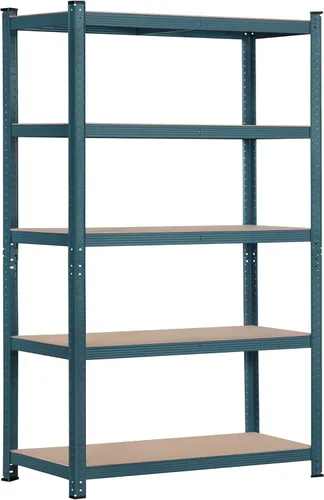 Vista 18 de Topeakmart Estantes utilitarios de 5 niveles, estantes de almacenamiento de metal, estanterías ajustables, montaje sin tornillos, estantes de Negro