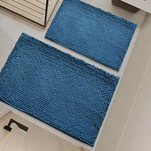 Vista 49 de Juego de alfombras de baño de 2 piezas, súper absorbente suave, gruesa, lavable en lavadora, alfombra de baño de chenilla antideslizante, alfombra