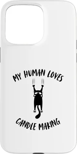 Vista 28 de iPhone 16 My Human Loves Candle Making - Cat Parent Hobby Lover Case