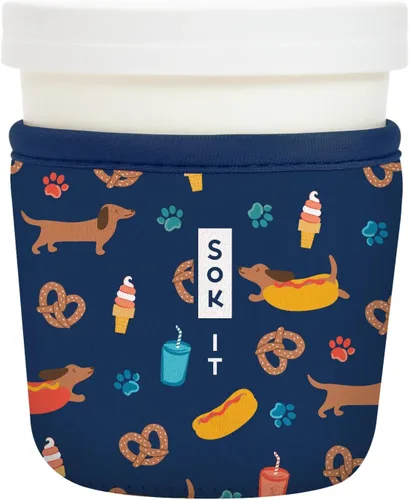 Vista 154 de Sok It IceCreamSok - Funda de neopreno aislada (flores abstractas, pintas de helado cónicas)