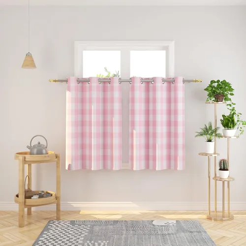 Vista 38 de Cortinas de 24 pulgadas de largo con diseño Buffalo Check Gingham Plaid para ventanas de cocina y baño, tratamiento para ventanas con 2 paneles