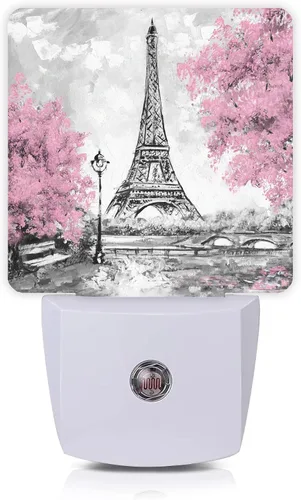 Vista 15 de Luz nocturna de loto de lirio de agua rosa, luces nocturnas LED enchufables, lámpara de noche con sensor automático, lámpara de anochecer a Lirio