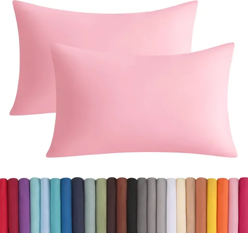Vista 41 de BEDSUM Juego de 2 fundas de almohada de microfibra estándar suaves, resistentes a las arrugas y de fácil cuidado con cierre de sobre para niños, 20