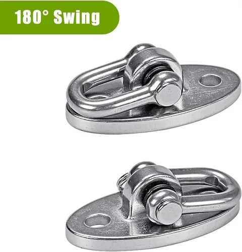 Vista 3 de SELEWARE 2 perchas de acero inoxidable de 180° de capacidad de 2000 libras, ganchos de columpio resistentes para techo de hormigón de madera