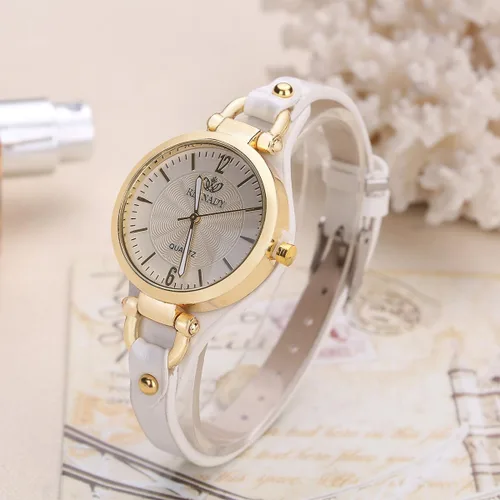 Vista 4 de Weicam Relojes Whloesale para mujer, esfera redonda, correa de cuero, analógico, cuarzo, 6 uds