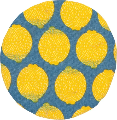 Vista 3 de Now Designs Lemons Save It - Juego de 3 fundas reutilizables de algodón para tazones y tarros de 3.5 pulgadas, 4.5 pulgadas y 6.5 pulgadas