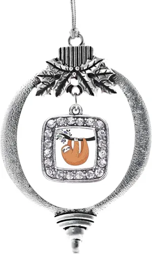 Vista 147 de Inspired Silver - Nana púrpura - Adorno de Navidad plateado - Adorno cuadrado para árbol de Navidad con circonita cúbica - Decoración colgante