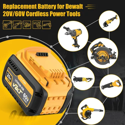 Vista 8 de Bonacell Paquete de 2 baterías de repuesto de 9.0Ah para Dewalt 20/60V Max Flexvolt compatible con Dewalt 20/60 voltios batería DCB112 DCB609 DCB606