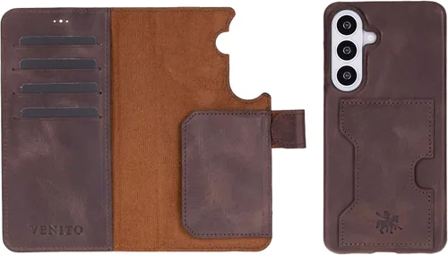 Vista 65 de Venito Florence - Funda de piel compatible con Samsung Galaxy S9, extra segura con bloqueo RFID, cartera desmontable para teléfono (gris decolorado)