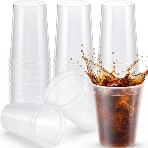 Vista 17 de Yungyan Paquete de 12 vasos de plástico reutilizables de 16 onzas, 4
