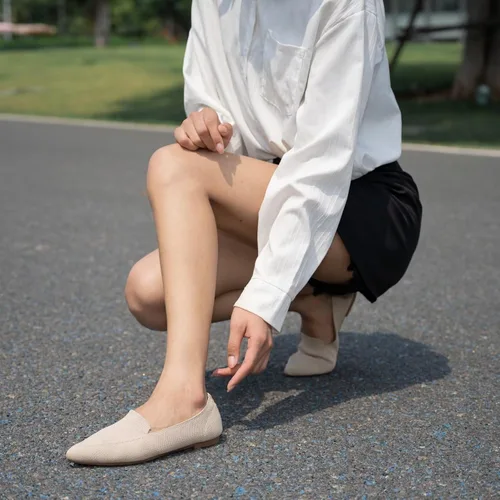 Vista 3 de Wryweir Zapatos de vestir de punto para mujer, zapatos de vestir para mujer, zapatos de ballet para mujer, zapatos clásicos suaves de cuña baja