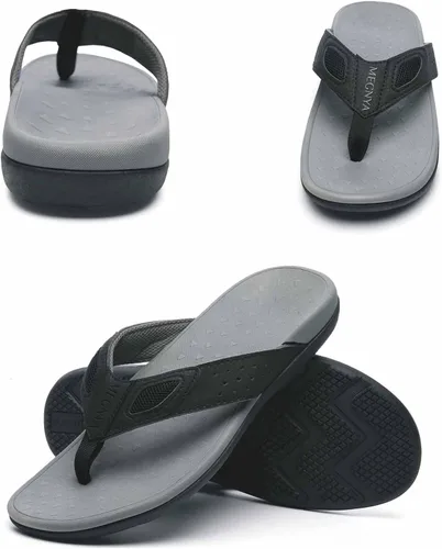Vista 4 de MEGNYA Sandalias ortopédicas para hombre para fascitis plantar, sandalias atléticas con soporte para el arco, cómodas pantuflas para caminar