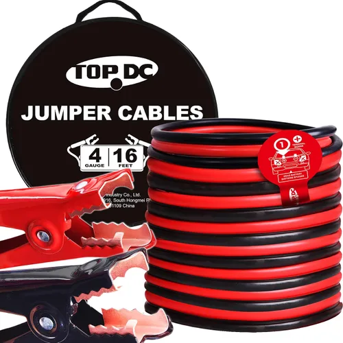 Vista 10 de TOPDC Cables de puente resistentes de 1000 amperios para batería de automóvil, cables resistentes para camiones diesel, kit de cables de puente