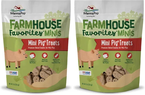 Vista 10 de Manna Pro Farmhouse Favorites - Mini golosinas de cabra y ganado - Bocadillos horneados prémium para mini cabras y mini ganado - Mezclado a mano
