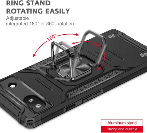 Vista 5 de HNHYGETE Funda para Pixel 6a con protector de pantalla HD, soporte giratorio de grado militar de 360° (resistente) a prueba de golpes para Google