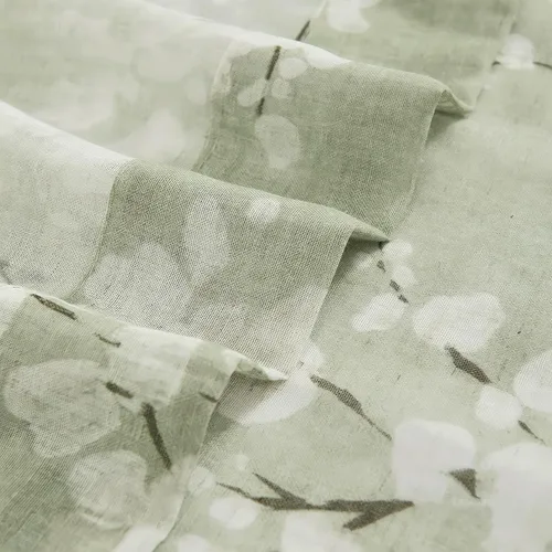 Vista 7 de FMFUNCTEX Cortinas de lino transparentes para dormitorio, cortinas con estampado de flores verde salvia de 84 pulgadas de largo para sala de estar