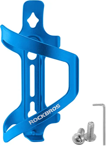 Vista 12 de ROCKBROS Soporte para botella de agua para bicicleta, soporte de jaula de botella de agua de aluminio para bicicleta, soporte para tazas de Negro
