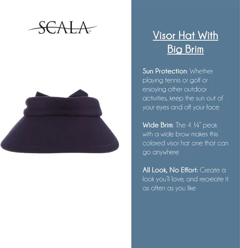 Vista 5 de Scala Sombrero de visera para mujer con ala grande