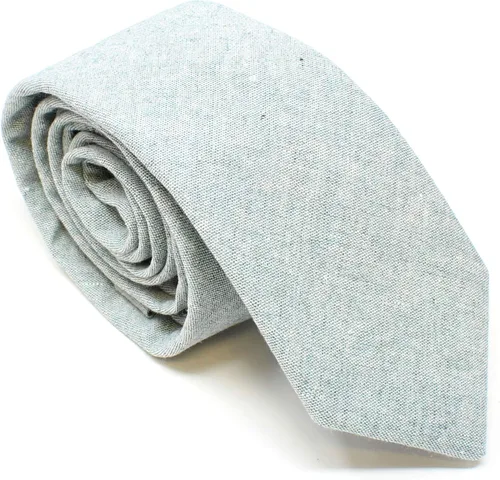 Vista 119 de Corbata delgada de algodón cambray para hombre, estilo desgastado texturizado - 2 1/2 pulgadas de ancho